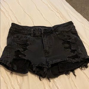 Black jean shorts
